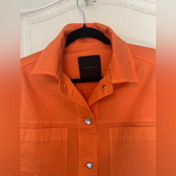 Peruzzi Orange Button-Front Jacket - Picture 2 of 10